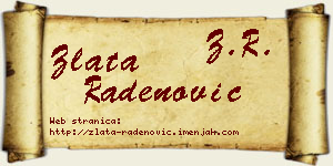 Zlata Radenović vizit kartica